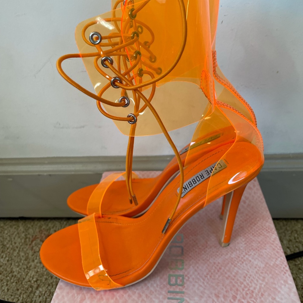 Orange you happy to see me patent leather sandal!!
